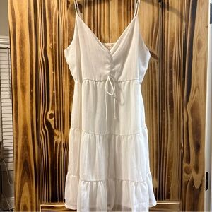 Altar'd State White V-Neck Spaghetti Strap Dress